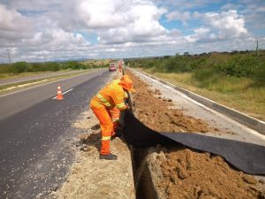 Manta Geotêxtil na Obra Rodoanel Pedreira