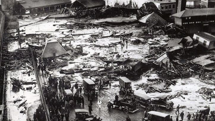 O desastre Boston Molasses Destroços